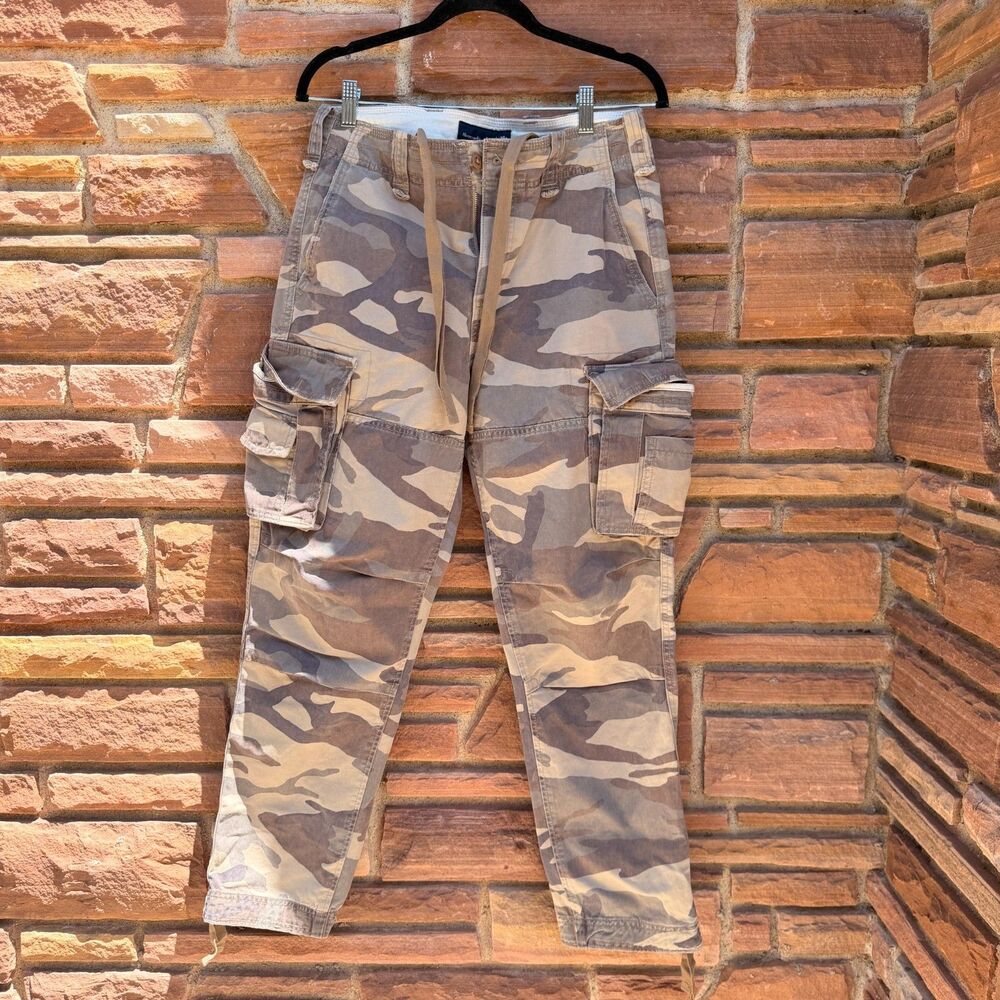 Abercrombie & Fitch Camo Cargo Pants Men’s 29x30 Military Utility Adjustable Hem